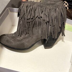 Not Rated Fringe Heeled Boots - Brown